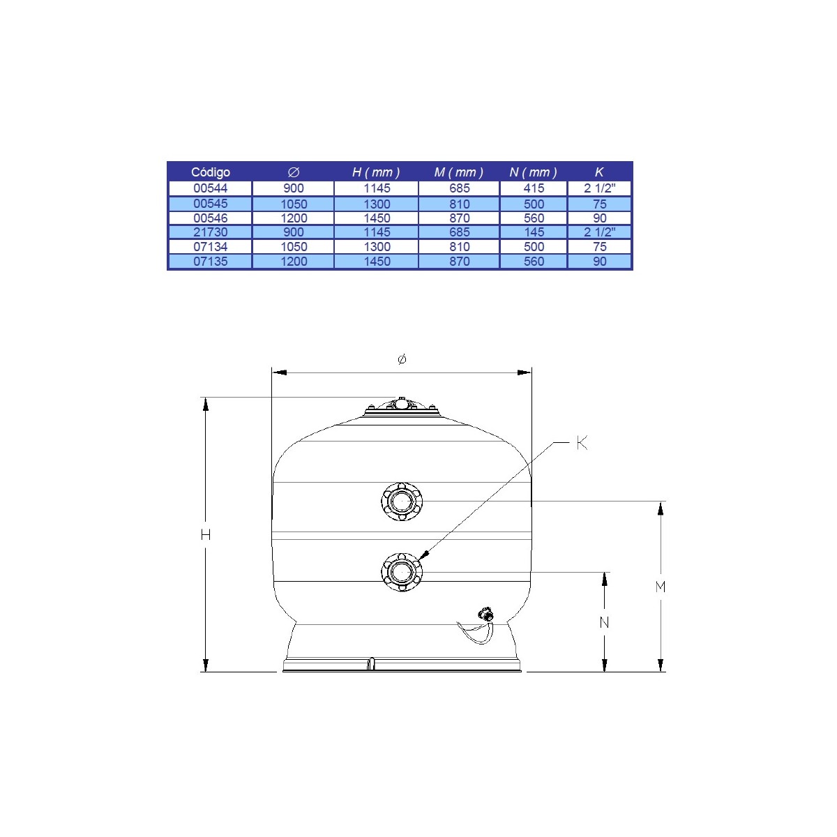 Filter Astral Berlin - diam. 900 - load 30 m3/h