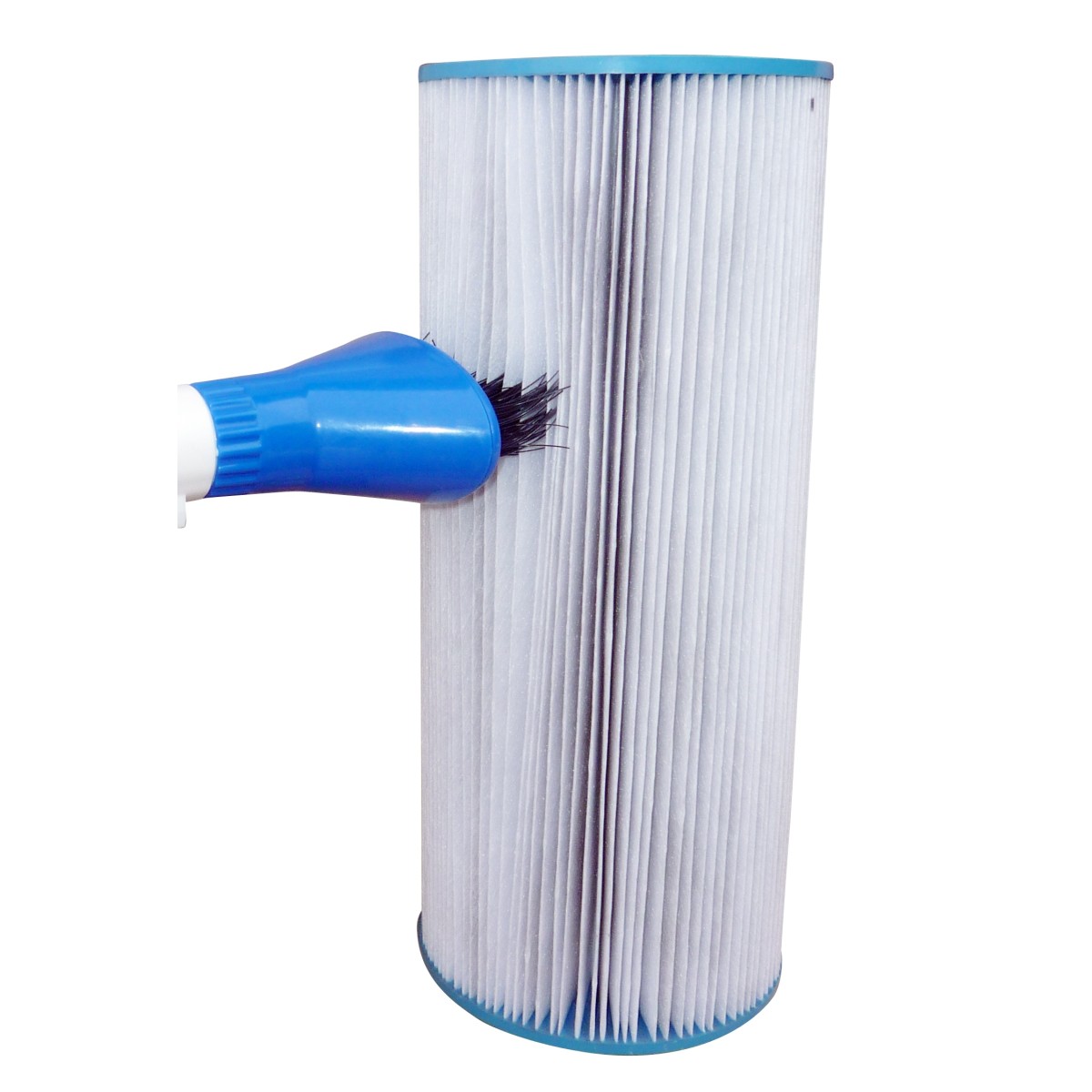 Cleaning brush for pool and spa tubs cartridges