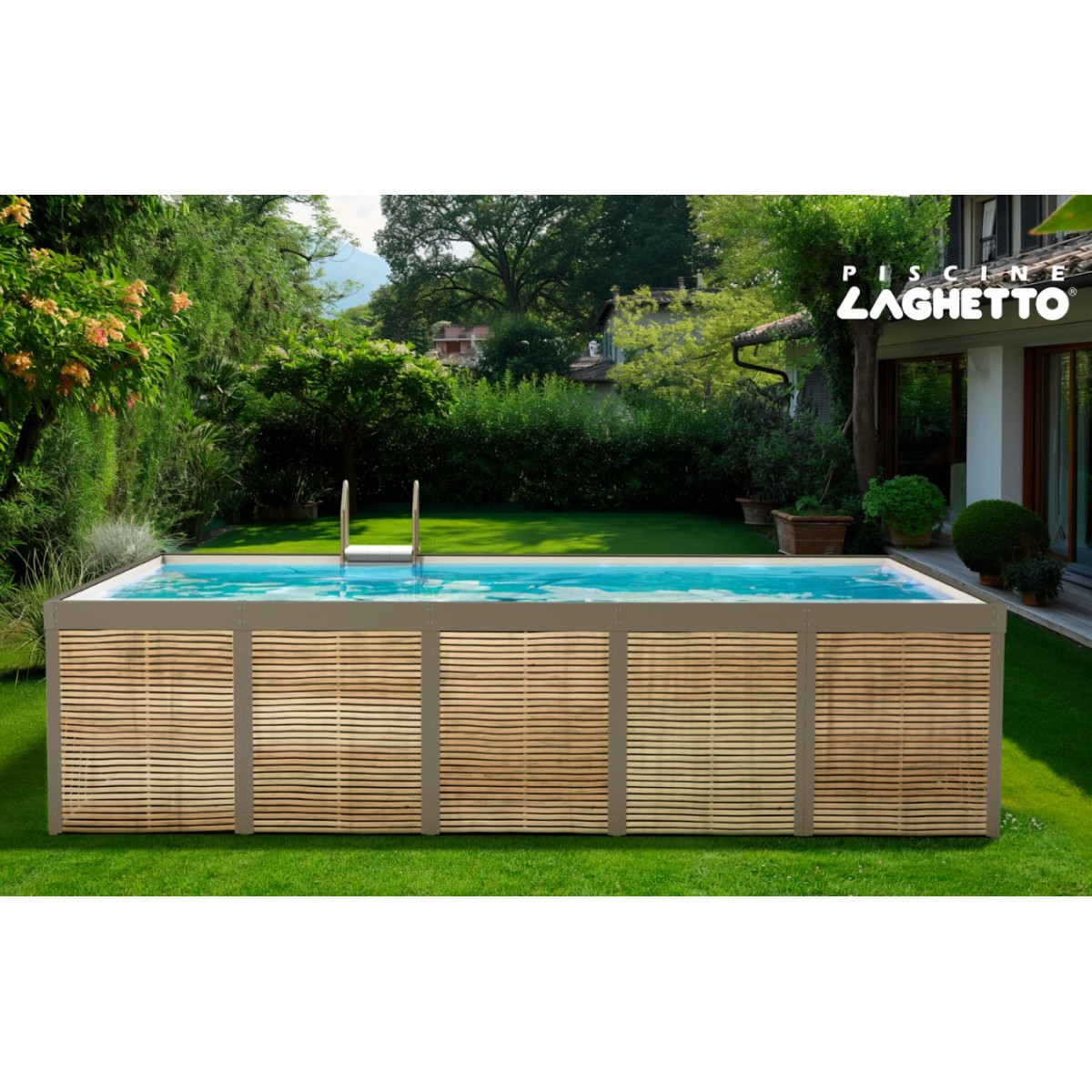 PISCINA FUORI TERRA IN LEGNO DI BAMBU LAGHETTO ANTEA - | Vannini Aqua&Pool