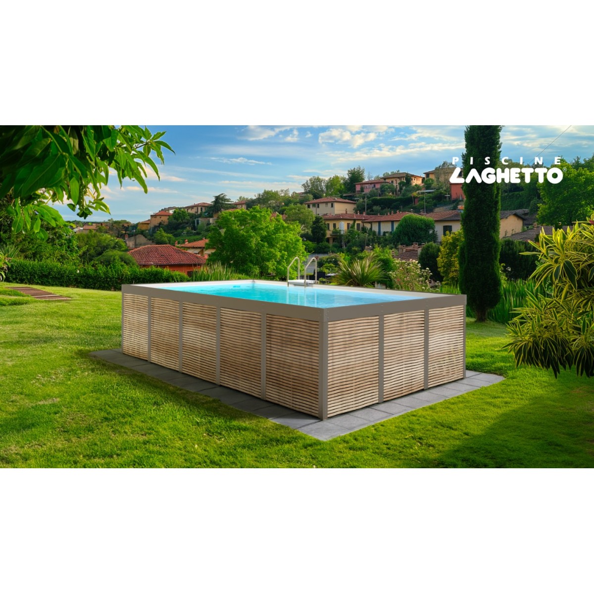 PISCINA FUORI TERRA IN LEGNO DI BAMBU LAGHETTO ANTEA - | Vannini Aqua&Pool